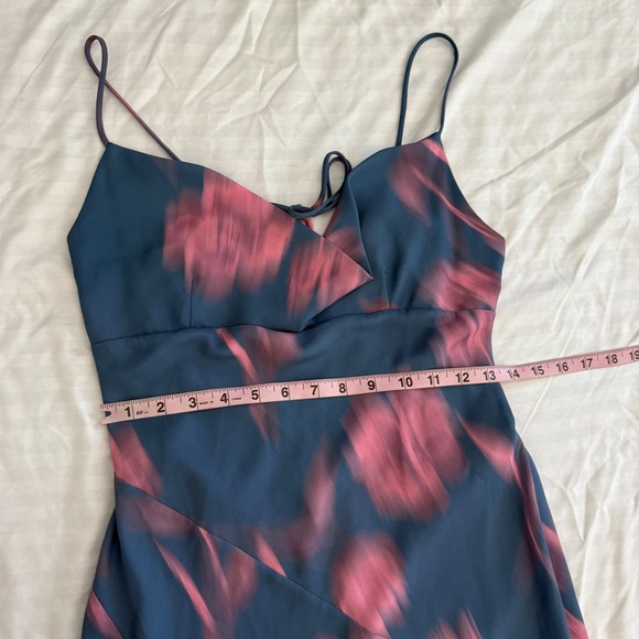 ZARA Womens Slip Maxi Dress Blue Pink Cowl Backless Size M Resort Vacation - Picture 6 of 8